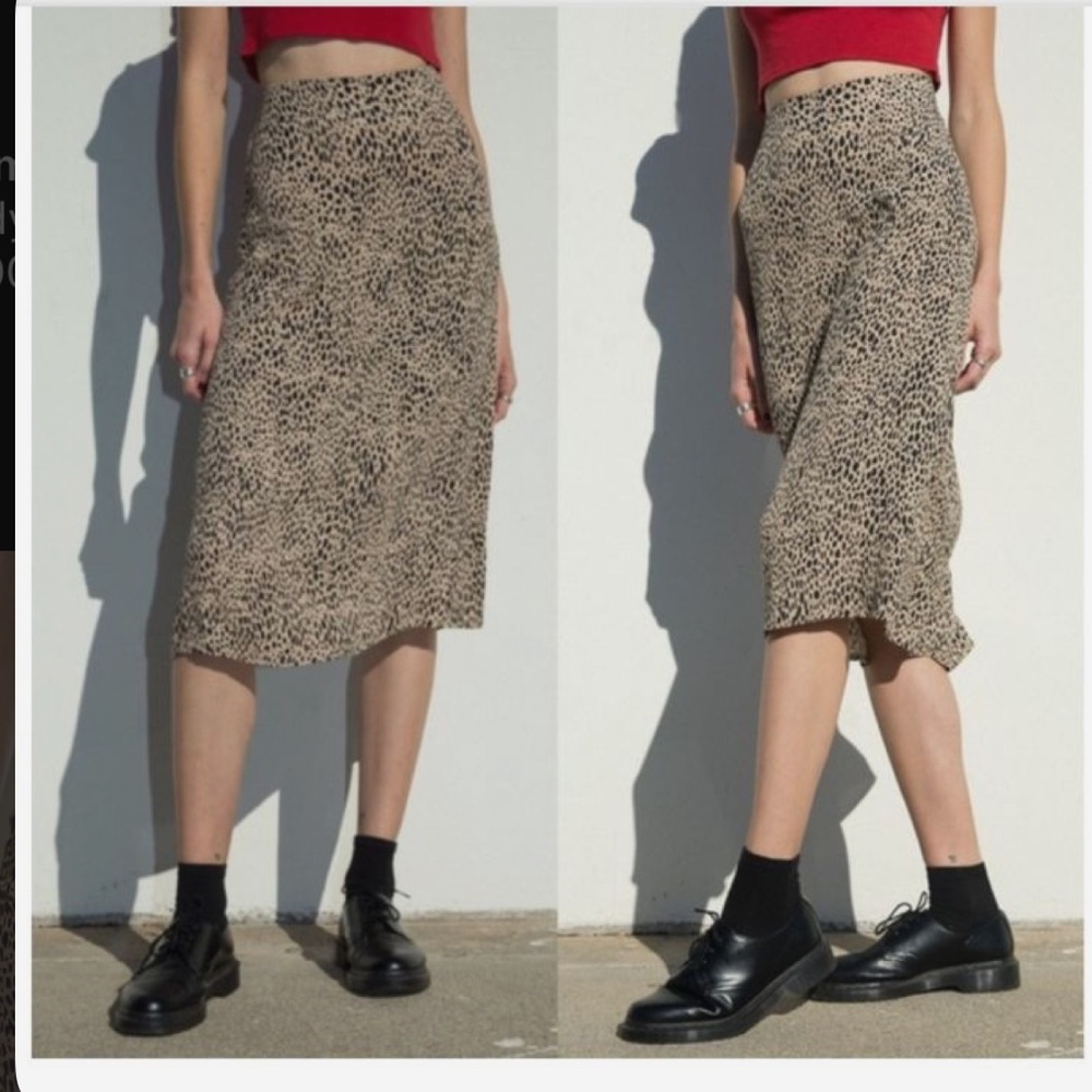Brandy Melville Leopard Print Midi Skirt